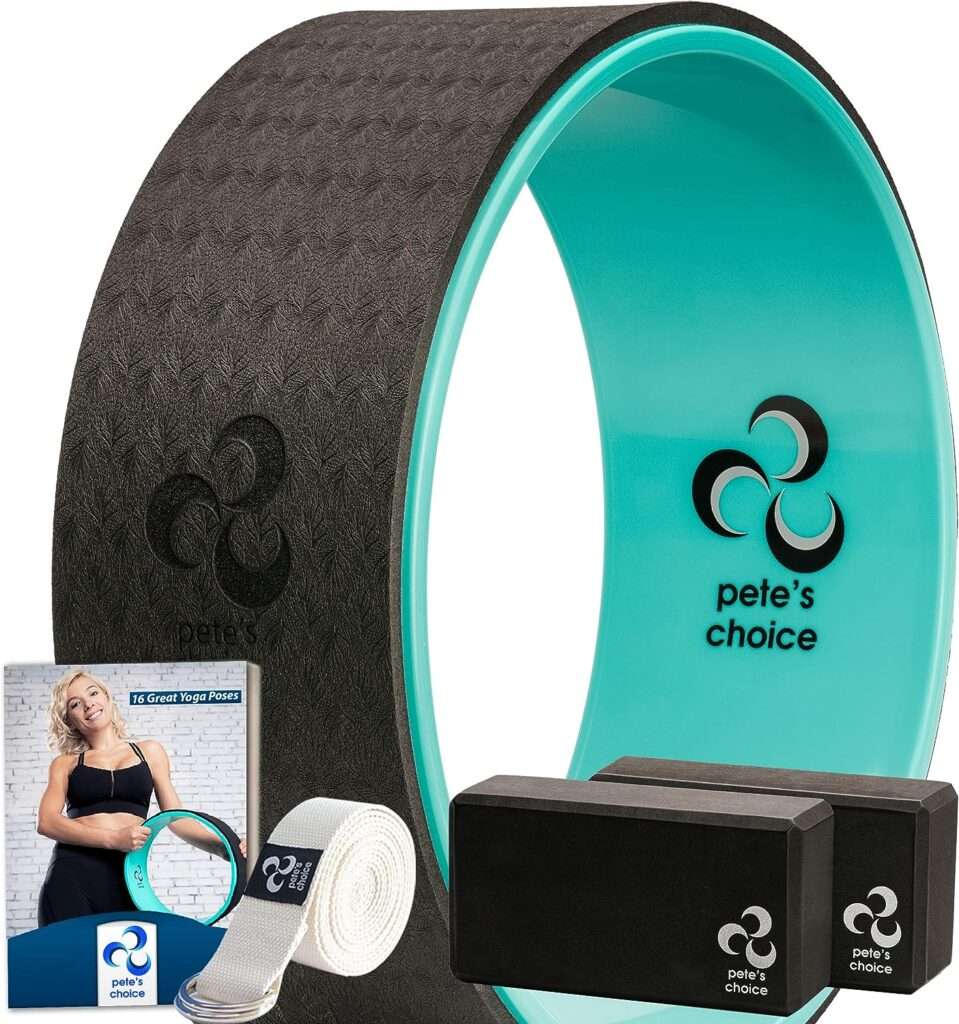 petes choice Yoga Set for Beginners – Yoga Wheel Kit + 2 Yoga Blocks, Bonus eBook  Free Yoga Strap | Yoga Starter Kit for Beginners | Ideal Yoga Gift