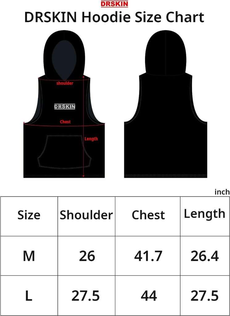 DRSKIN 2 or 1 Pack Mens Hooded Tank Tops Muscle Cut Off T Shirt Sleeveless Bodybuilding Gym Hoodies Workout Athletic